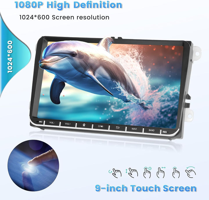 [2G+64G] Hikity Autoradio Navi Für VW Golf 5 Golf 6 Caddy Polo S-Koda Seat Touran Android 13 Wireles