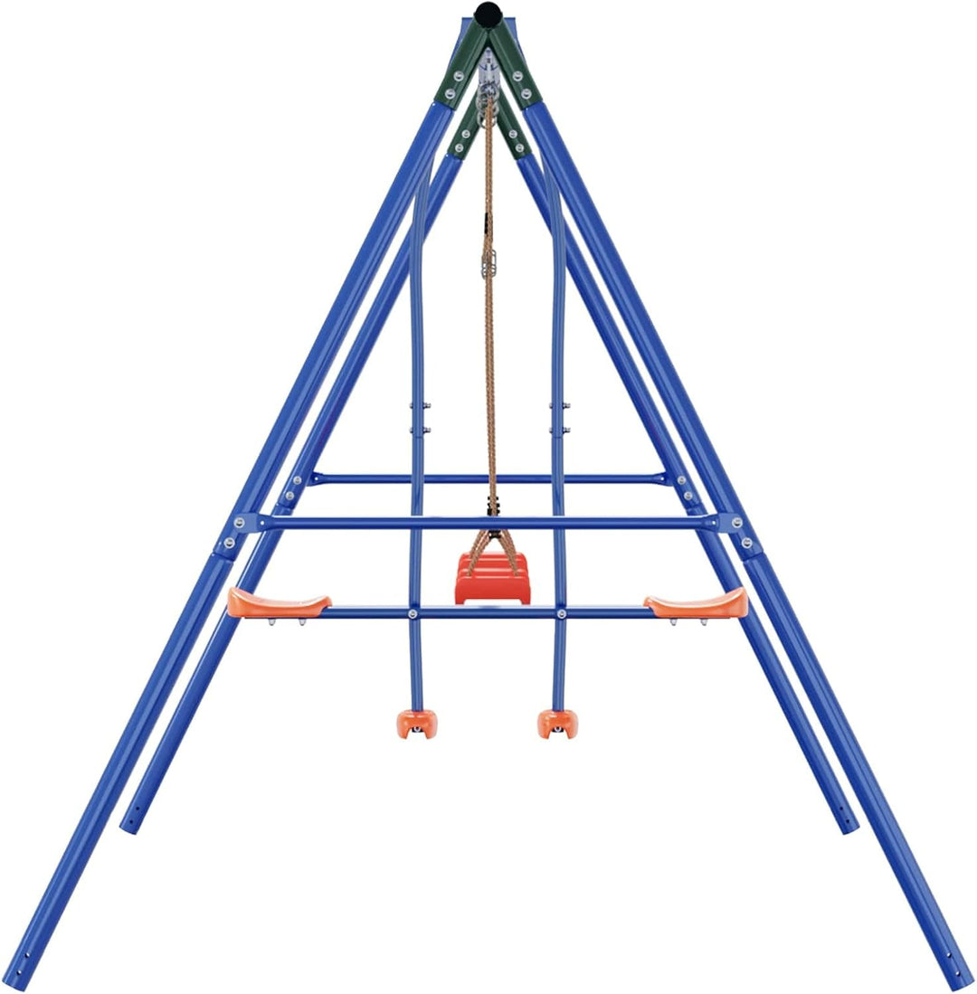 Mangloder Mehrfarbiges Outdoor Schaukelset 263 x 185 x 185 cm aus Stahl und PE für Garten, Spielplat