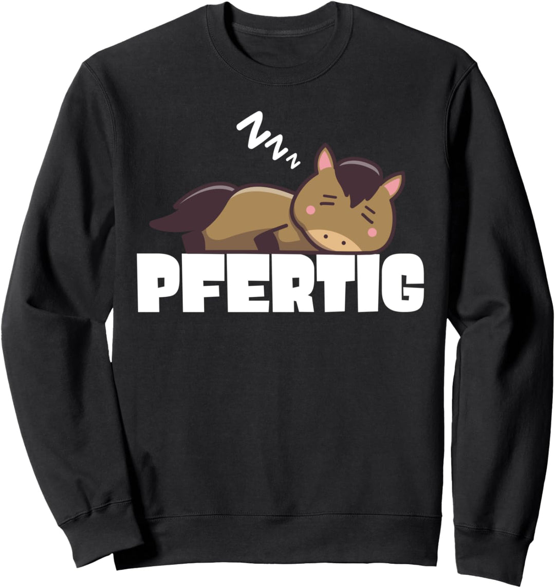 Pferdestall Pony Hof Pfertig Mädchen Reiterin Reiten Pferd Sweatshirt