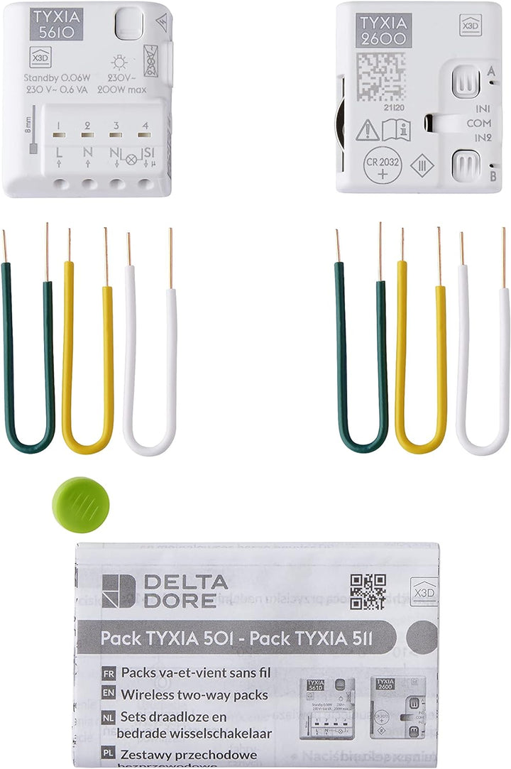 Delta Dore Pack Tyxia 501 6351407 – Pack Switch kabellos mit Neutral
