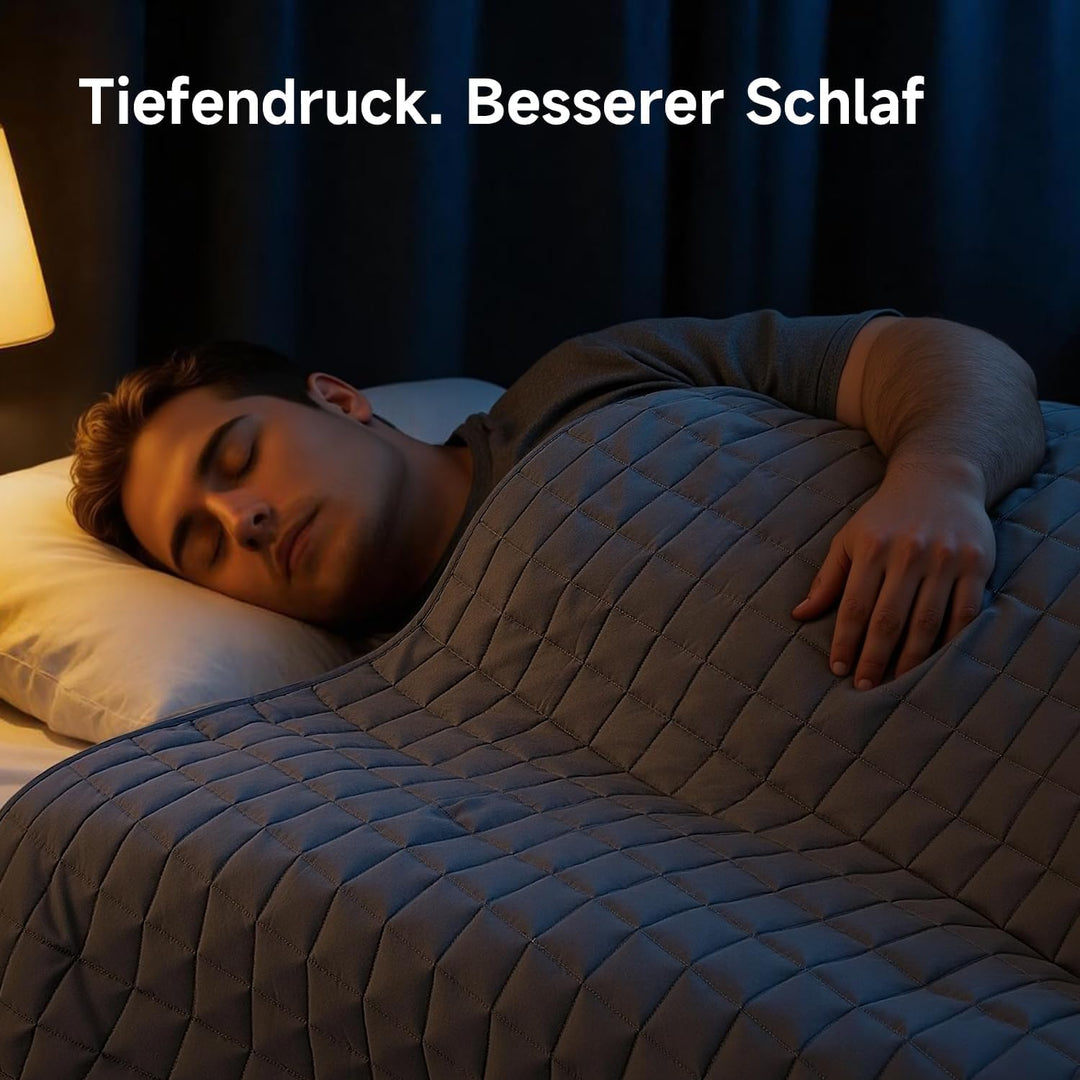 KANKAEU Gewichtsdecke 150x200cm 7kg - Weighted Blanket mit Glasperlen - Anti-Stress Decke gegen Schl
