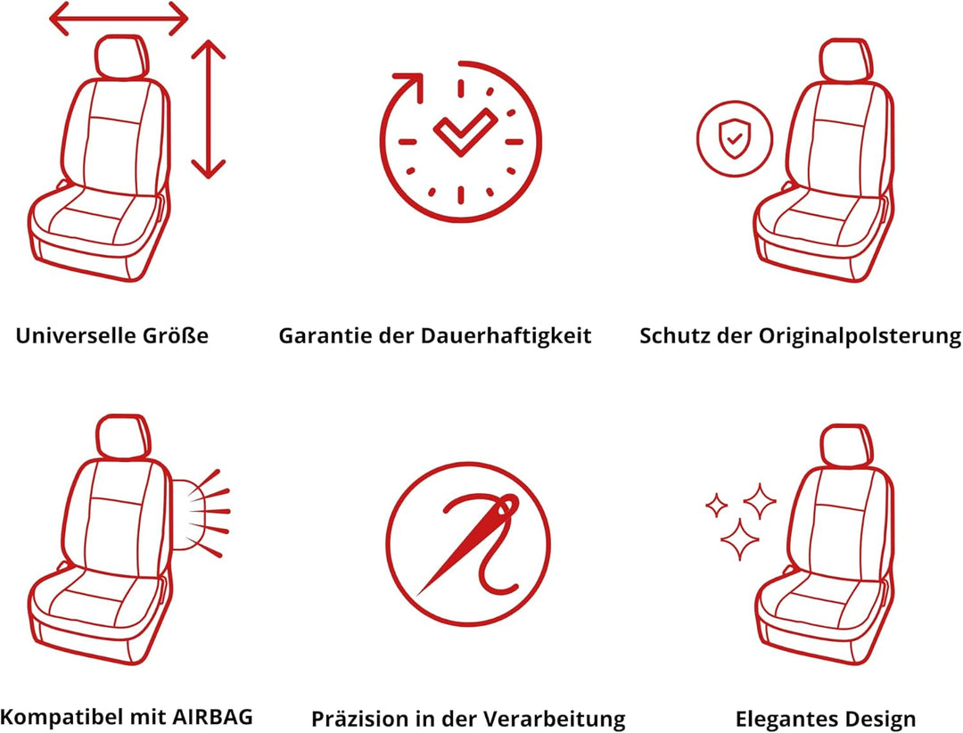 ERJOT Vordersitzbezüge Exclusive ANR Universal Autositzbezüge Sitzbezüge Schonbezüge Grau Polyester
