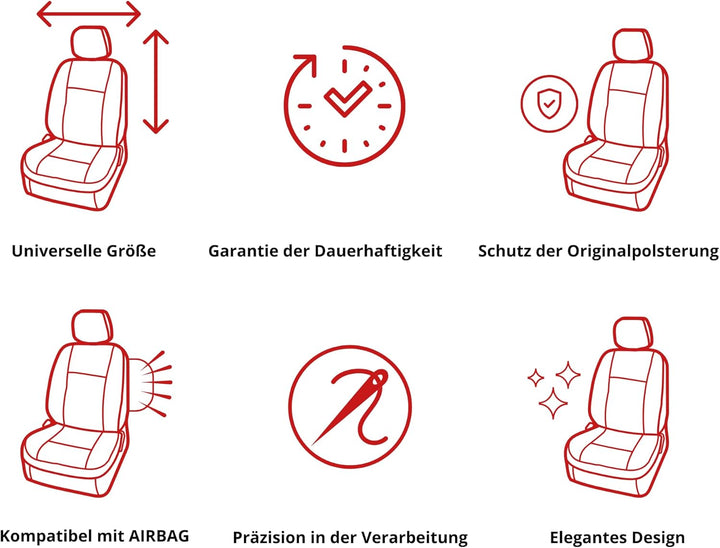ERJOT Vordersitzbezüge Exclusive ANR Universal Autositzbezüge Sitzbezüge Schonbezüge Grau Polyester