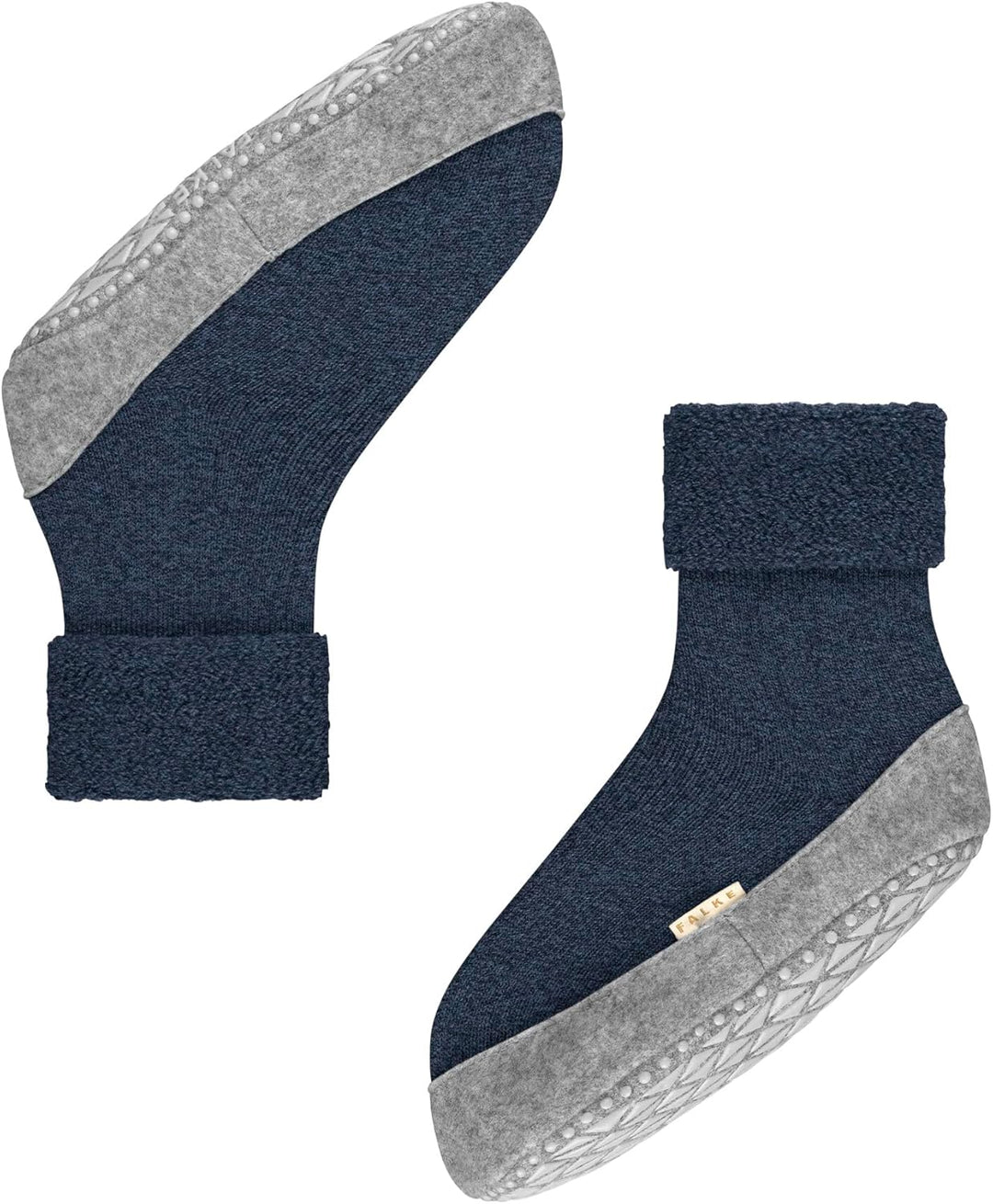 FALKE Damen Cosyshoe W Hp Wolle Rutschhemmende Noppen Stoppersocken, Blau Marine Melange 6794