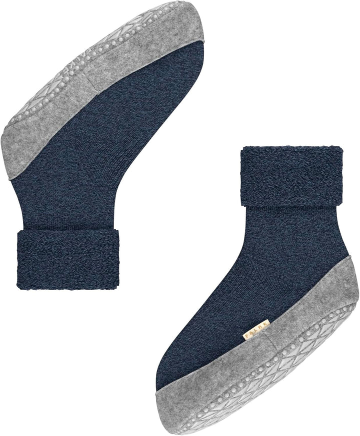 FALKE Damen Cosyshoe W Hp Wolle Rutschhemmende Noppen Stoppersocken, Blau Marine Melange 6794