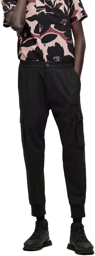 HUGO Herren Glavin231F1 Slim-Fit Cargohose mit Bundfalten 98 Black1, 98 Black1