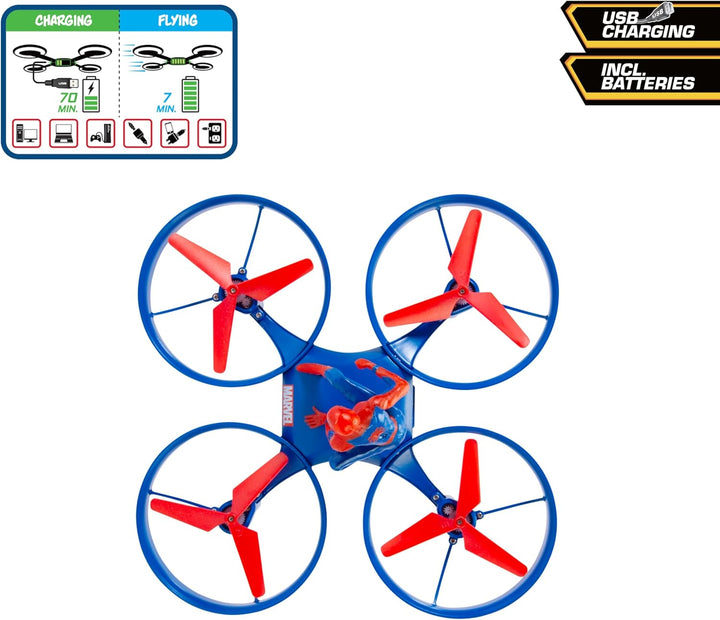 Dickie Toys RC Drone Spider-Man (17 cm) - ferngesteuerte Drohne für Kinder mit 3 Geschwindigkeiten u