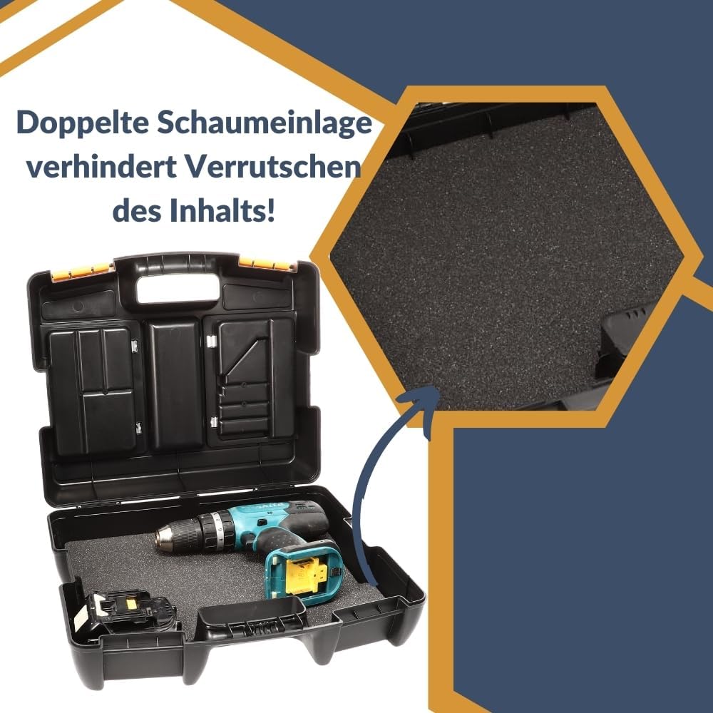 GarPet Universal Maschinenkoffer leer Schaum Stoff Elektro Werkzeug Geräte Koffer Box für Elektrower