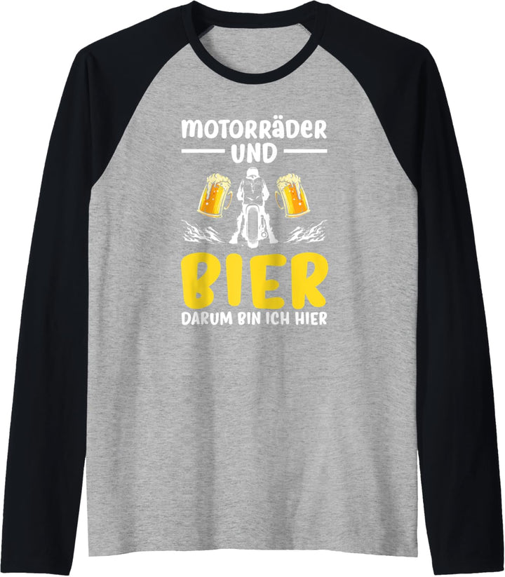 Motorradfahrer Biker Motorsport - Bier Motorrad Raglan