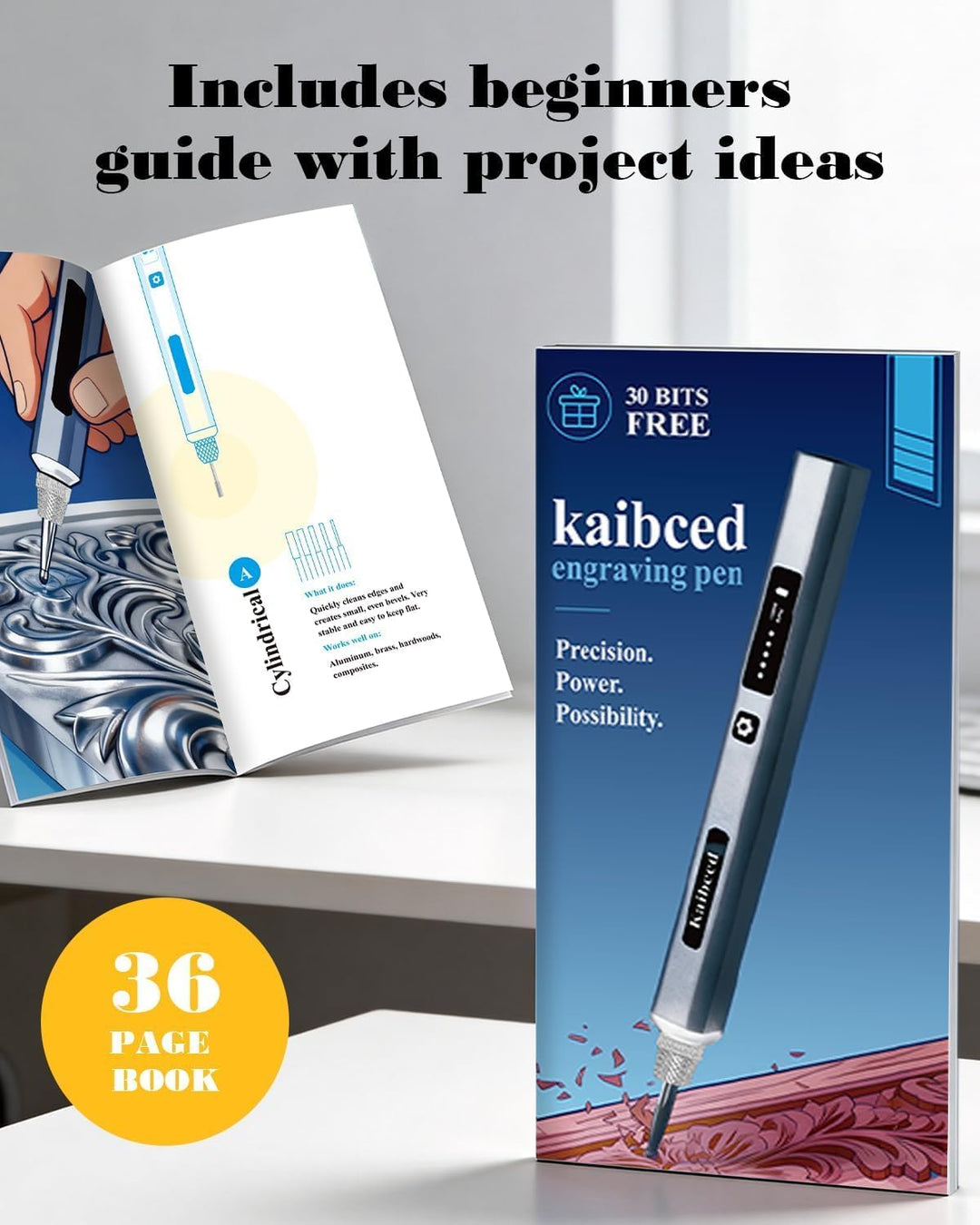 Drahtloses Gravierstift 48 Pcs & LED-Anzeige, 5-Gang für Metall, Holz, Glas, Kunststoff und alle Mat