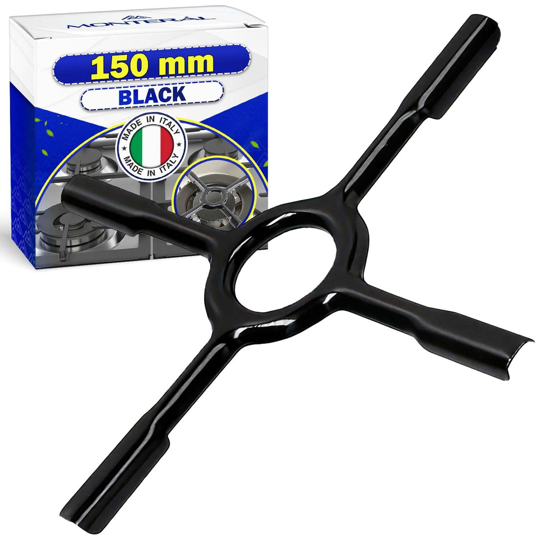 Universalle Gasherd Aufsatz 150 mm aus Emailliertem Schwarzem Metall - Verwendet wie Espressokocher