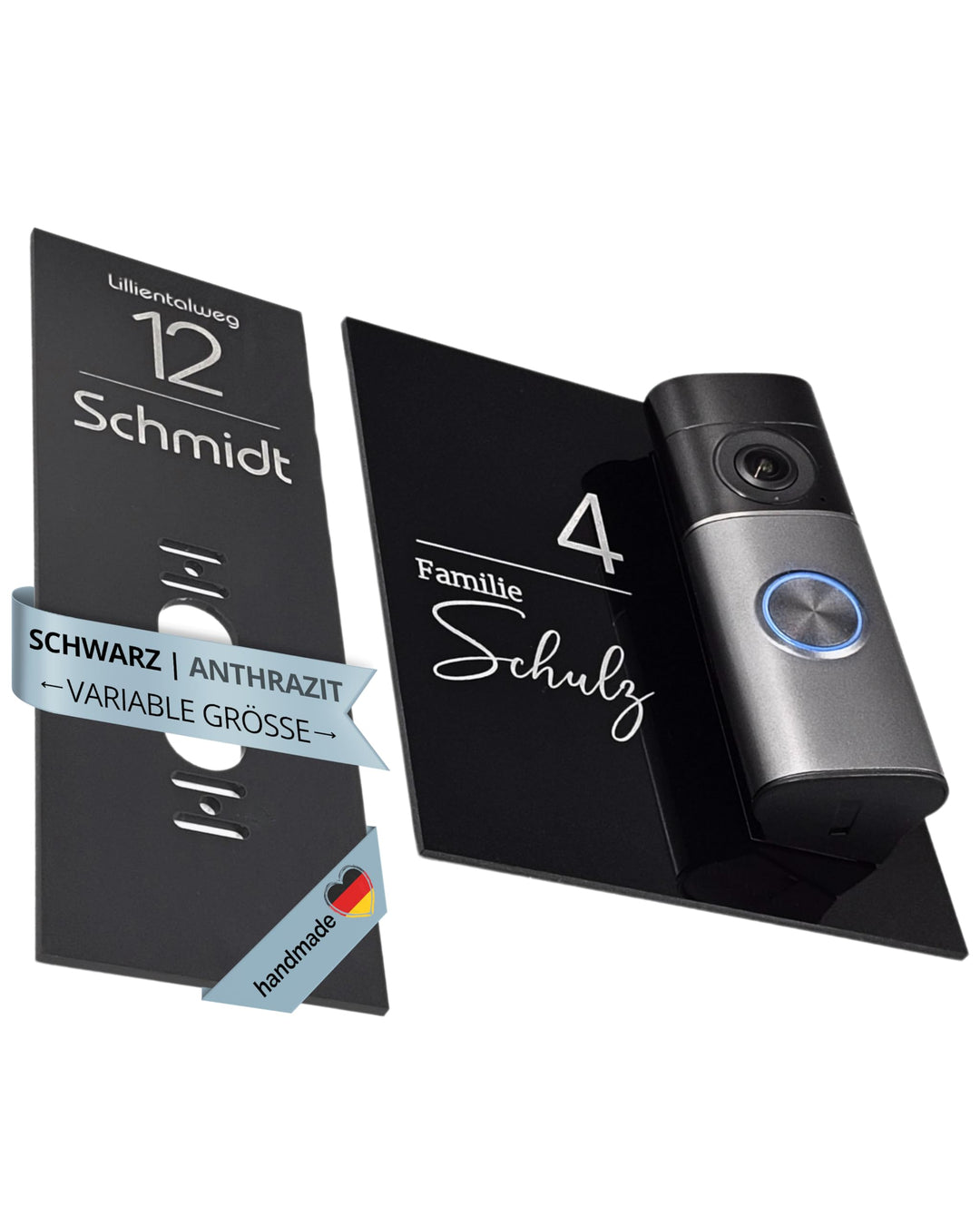Klingelschild passend für Ring Videotürklingel Pro Kabel (Wired Video Doorbell Pro, neueste Generati
