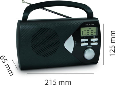 Metronic 477205 Tragbares Radio mit Griff mit Batteriebetrieb On-Screen-Display, Schwarz, Schwarz