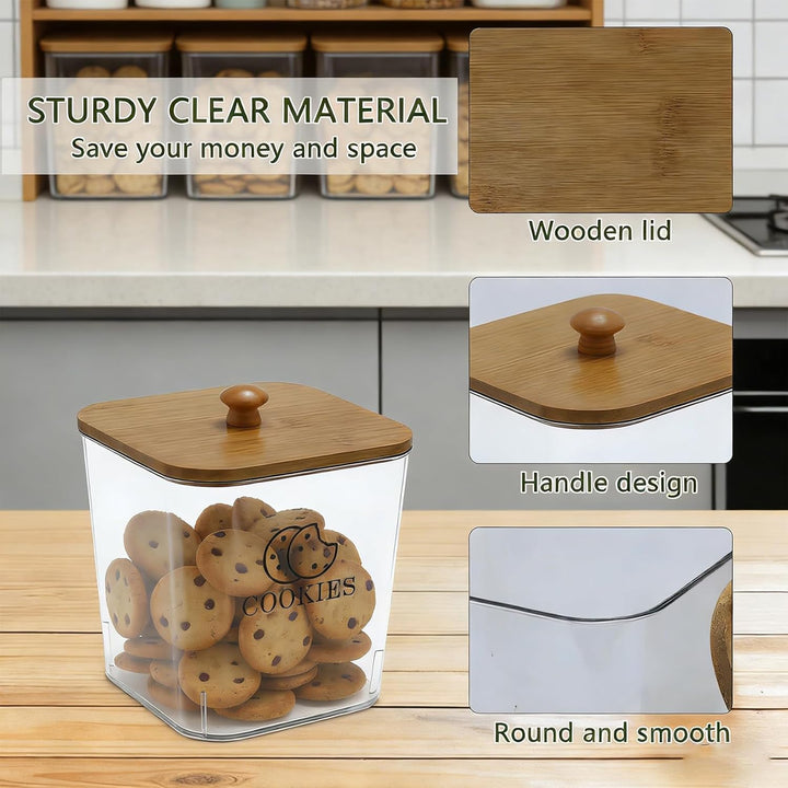 Keksdose Aufbewahrung 2L – Backzubehör Aufbewahrung Keksdose transparent luftdicht, Cute Cookie Stor