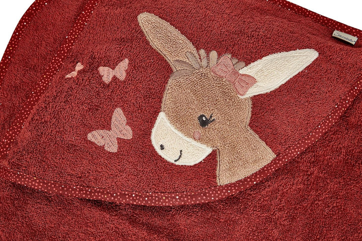 Sterntaler Kapuzenbadetuch 80x80 Emmily rot Badetuch Emmily, Badetuch Emmily