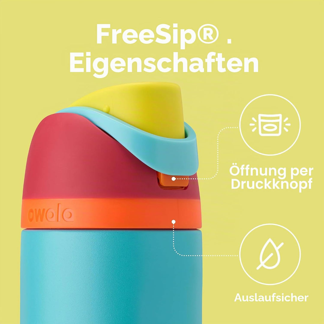 Owala FreeSip Isolierte Edelstahl Trinkflasche mit Strohhalm, 710 ml – BPA-frei, optimal für Sport,