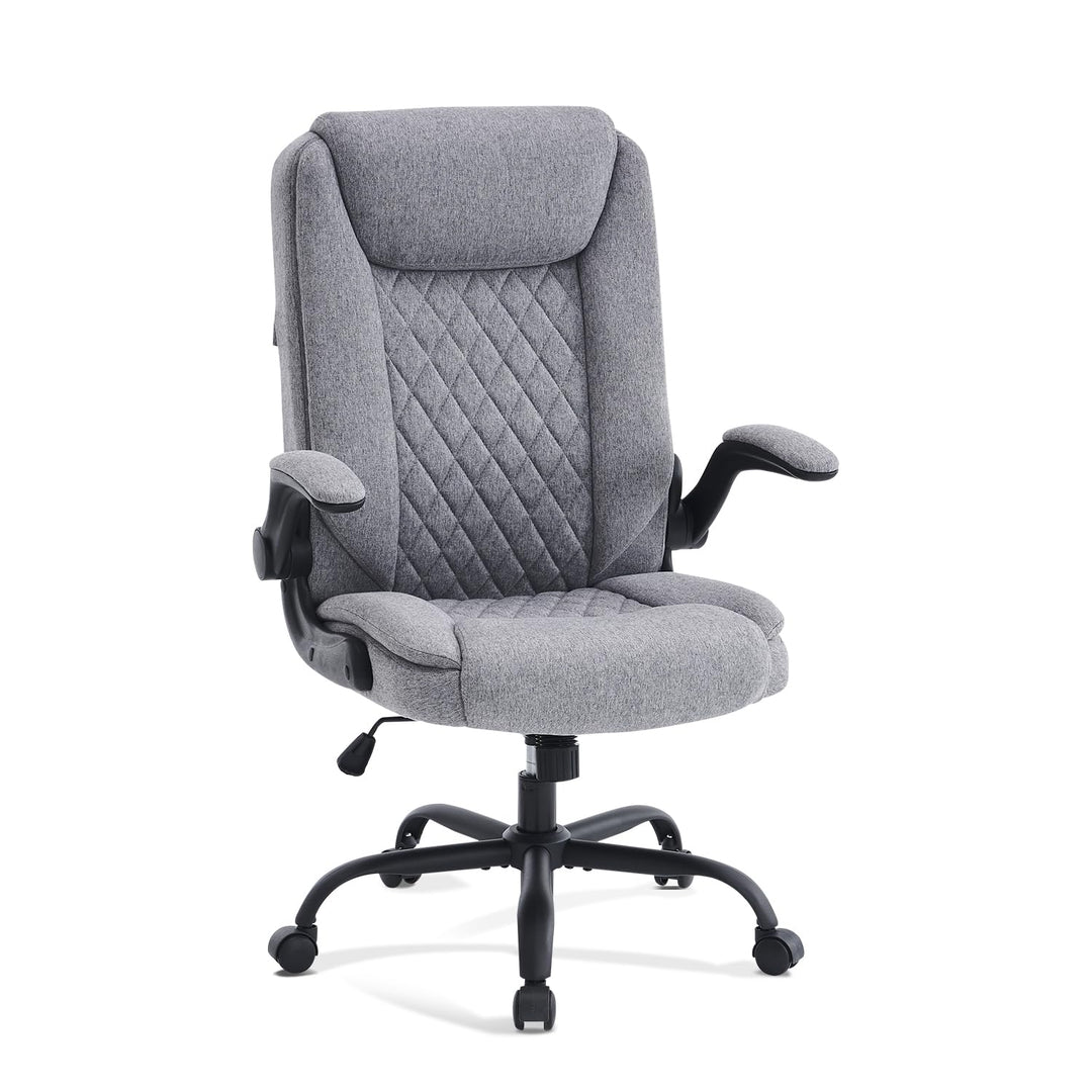 CASTLOVE Bürostuhl Ergonomisch Schreibtischstuhl Chefsessel Mit Gepolsterten Armlehnen Klappbar, Höh