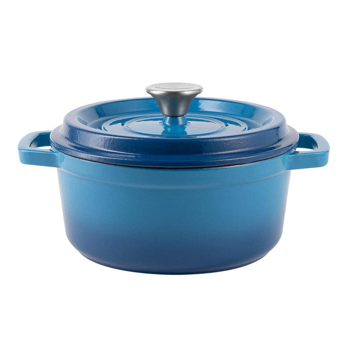 Vintage Cuisine Topf mit Deckel, emailliert, Gusseisen, 2,2 l, Blau