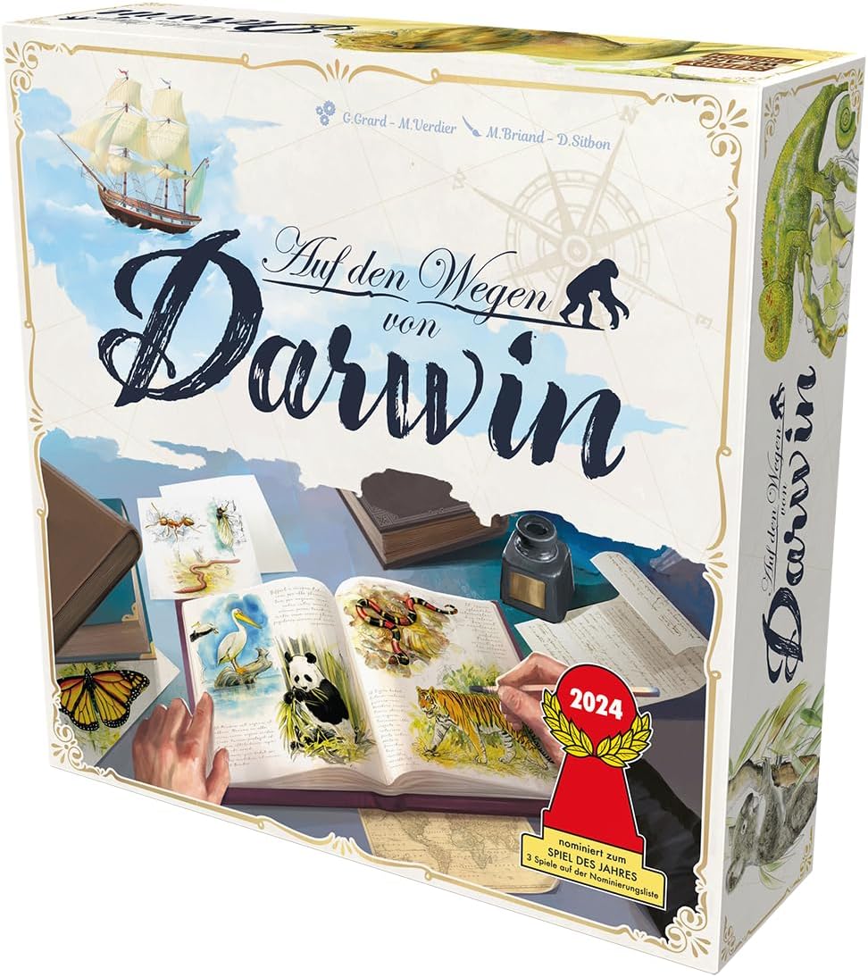 Sorry we are french, Auf den Wegen von Darwin, Familienspiel, nominiert zum Spiel des Jahres 2024, 2