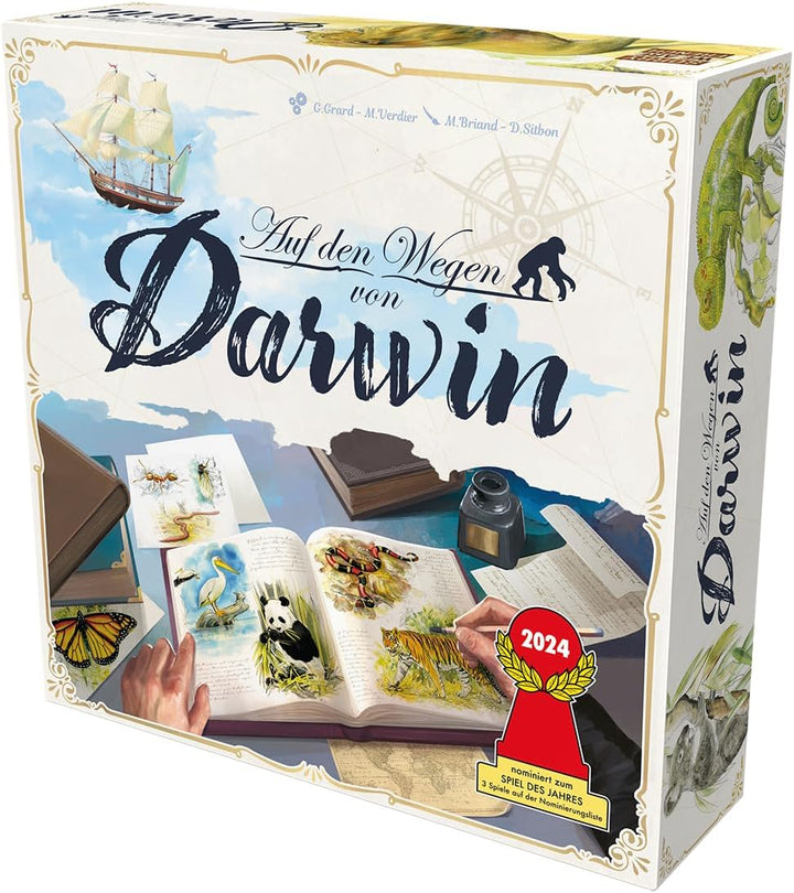 Sorry we are french, Auf den Wegen von Darwin, Familienspiel, nominiert zum Spiel des Jahres 2024, 2