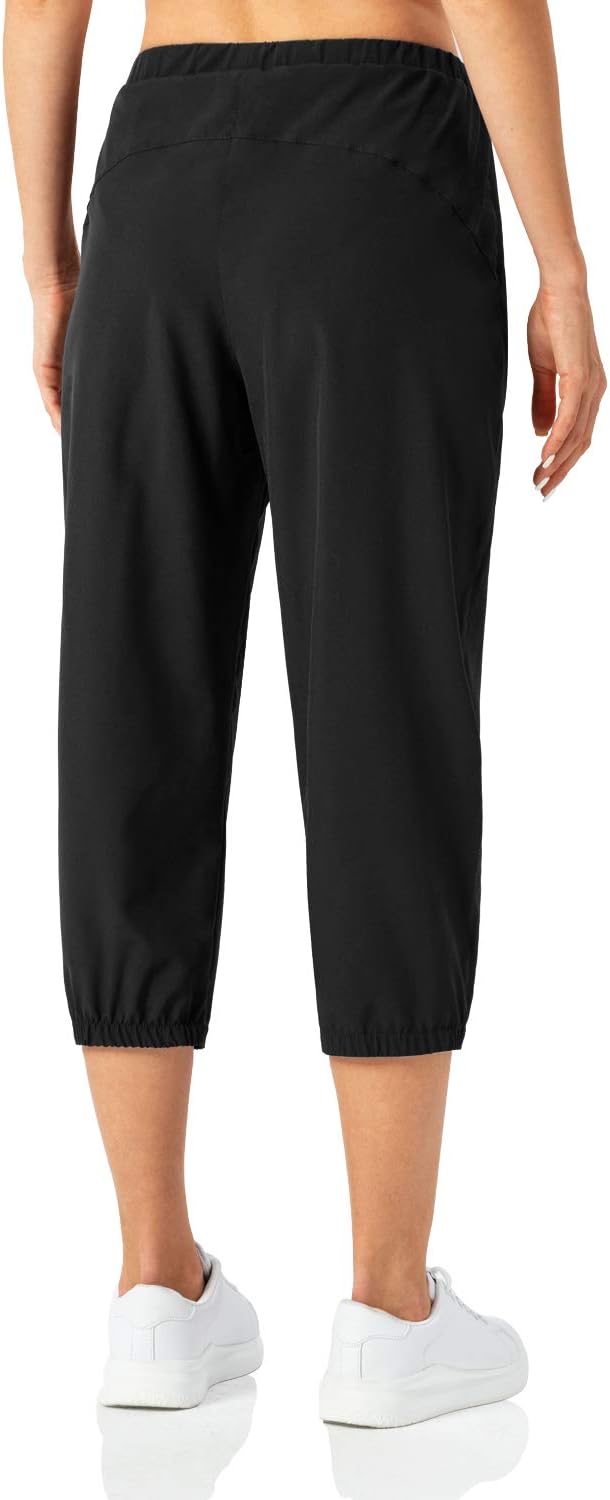 Butrends Damen Leichter Jogger Caprihose Casual Schnell trocknend Hose Workout 3/4 Workout Joggerhos