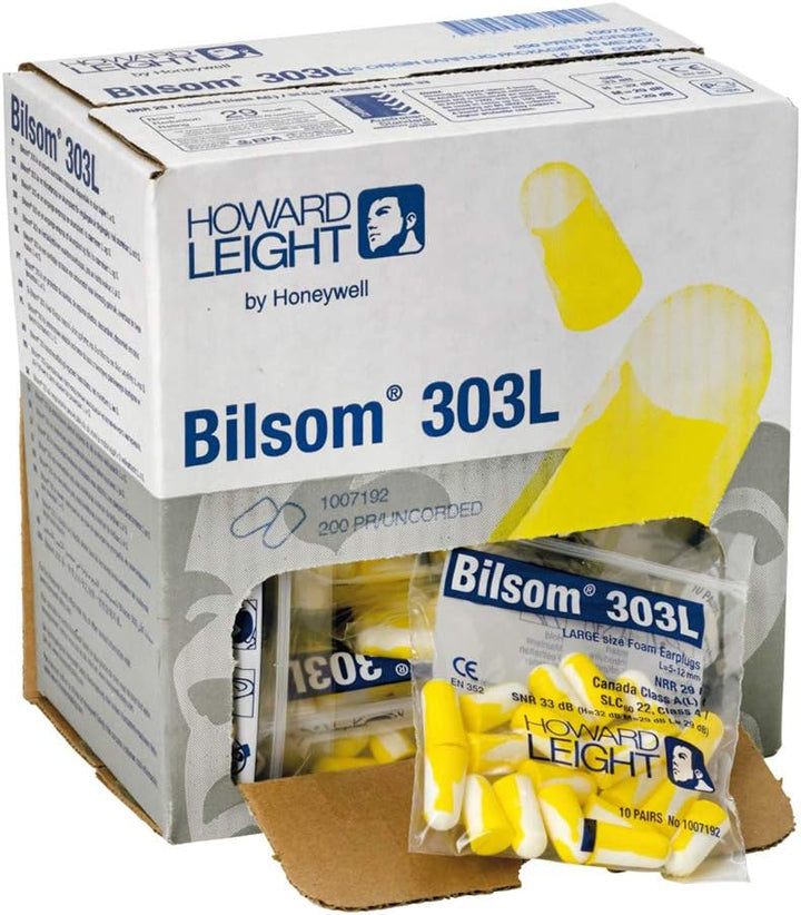 Honeywell 1007192 Howard Leight Large Bilsom 303 Uncorded Earplug Pocket (Pack of 200)