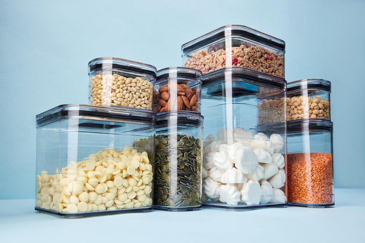Sallys Vorratsdose Set - 3er, 4er, 6er oder 12er Set Organizer Küche Vorratsdosen mit Deckel luftdic