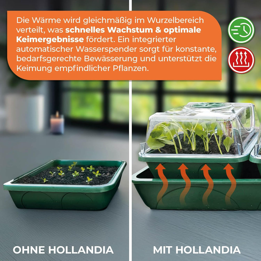 Bio Green HOL 3 Green Hollandia Anzuchtstation mit Kapillarmatte und Wassertank 1,4l , L : 54cm, B: