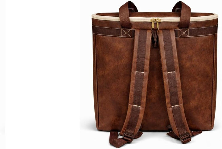 Generisch Steirische Harmonika Tasche Rucksack Deluxe-PRO Leder braun für 4-reihige Harmonikas