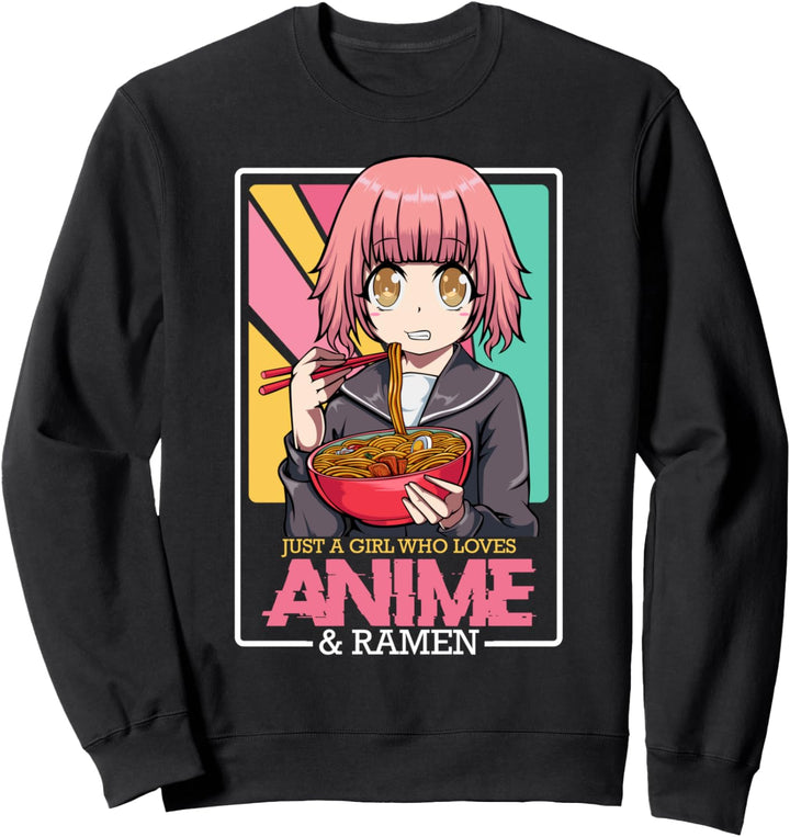 Just A Girl Who Loves Anime And Ramen Kawaii Manga Japan Fan Sweatshirt