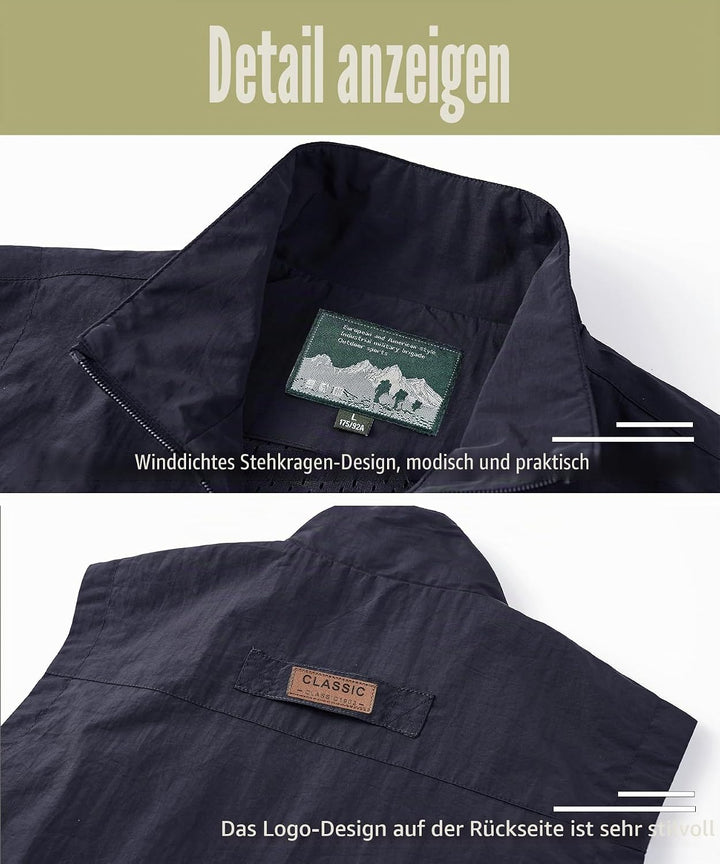 Btmpmcs Herren Outdoor Anglerweste mit Vielen Taschen Schnelltrocknende Freizeitweste Leicht Atmungs