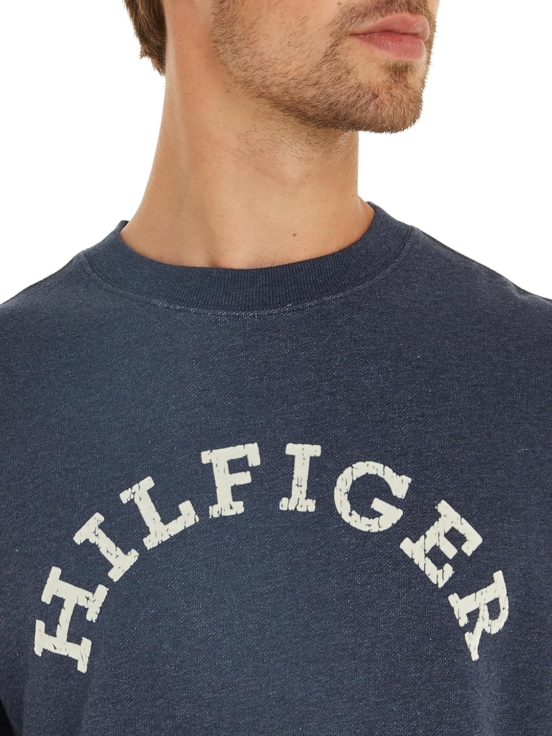Tommy Hilfiger Herren Sweatshirt ohne Kapuze S Blau (Desert Sky Heather), S Blau (Desert Sky Heather