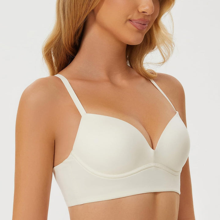 MELENECA Gepolsterter Nahtloser kabelloser Push-up-BH für Damen mit Halt und Hebung 70E Gebrochenes