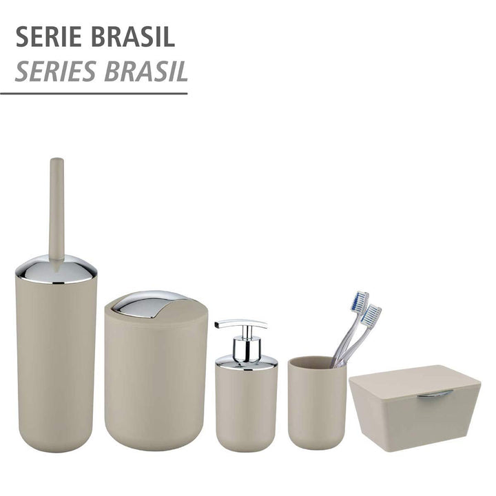 WENKO Kosmetikeimer Mod. Brasil L, 6,5 Liter Bad-Mülleimer mit Schwingdeckel, aus bruchsicherem Kuns