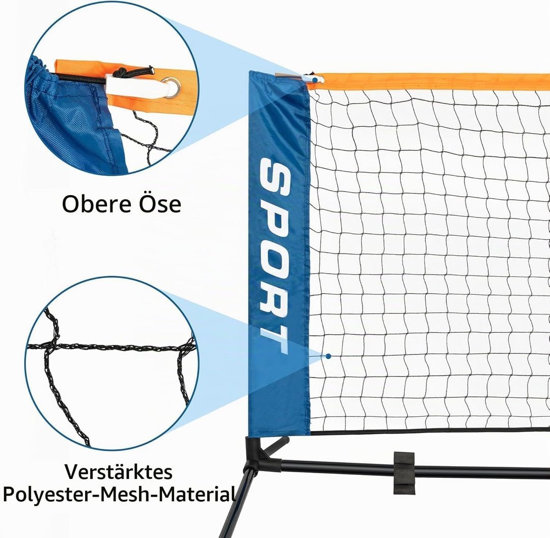 AKOZLIN Tennisnetz 10ft(3 M), Faltbares Tennistrainernetz, Leichtes Tragbares Tennisnetz für Kinder,