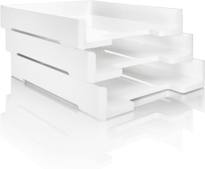 SIGEL SY421 stabile Briefablagen Eyestyle weiss, 3er-Set, wie SA107 Briefablage, 3 Stück, Briefablag