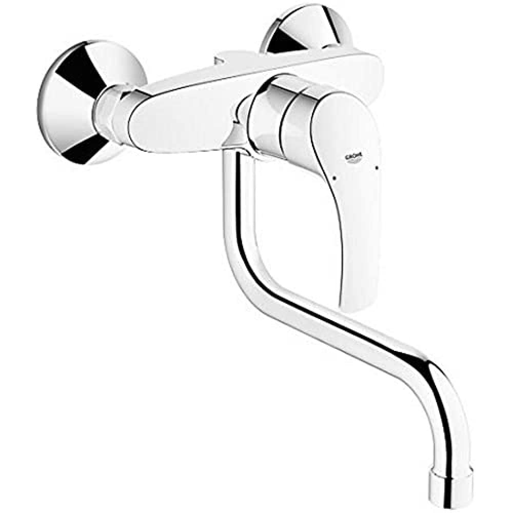 Grohe Eurosmart Einhand-Spültischarmatur, Wandmontage, Ausladung 150 mm, 31509002 Chrom Wandmontage