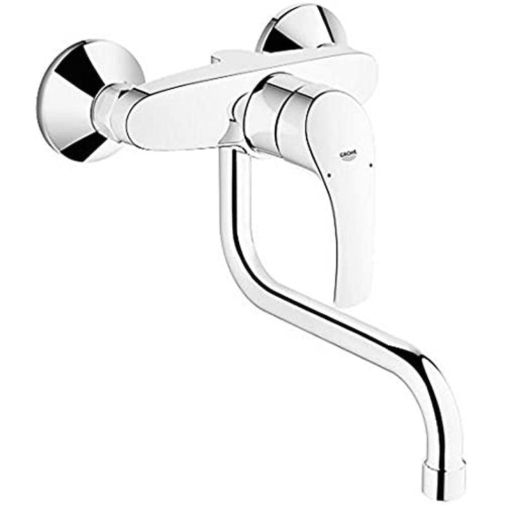 Grohe Eurosmart Einhand-Spültischarmatur, Wandmontage, Ausladung 150 mm, 31509002 Chrom Wandmontage