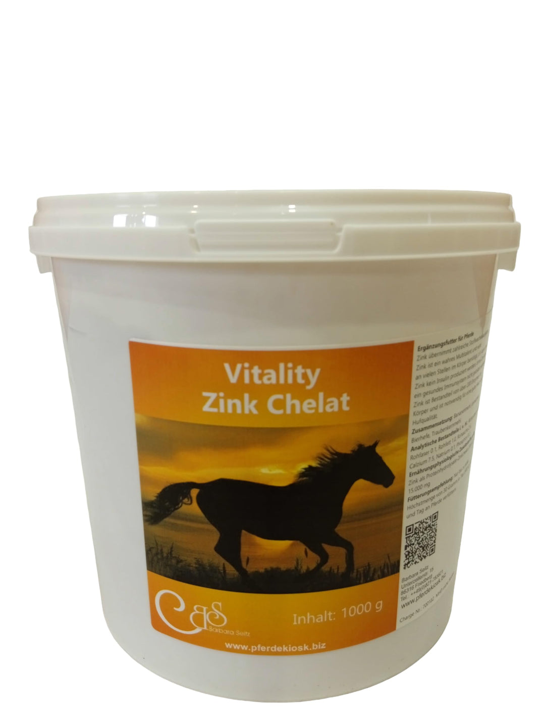 Zink Chelat Vitality 1000 g - Mit Leinsamen und Bierhefe, Unterstützend bei Mauke und Fellwechsel be