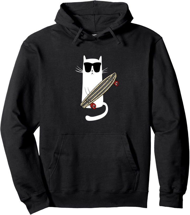 Lustige Katzen-tragende Sonnenbrillen Skateboard Pullover Hoodie