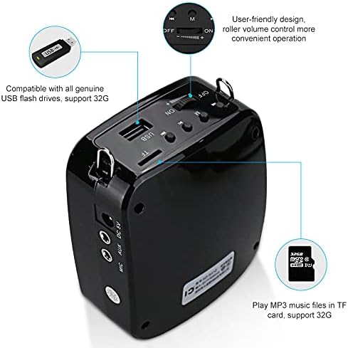 Sprachverstärker Tragbarer SHIDU Stimmverstärker Lautsprecher mit Mikrofon Tragbar Headset 15W 2000m