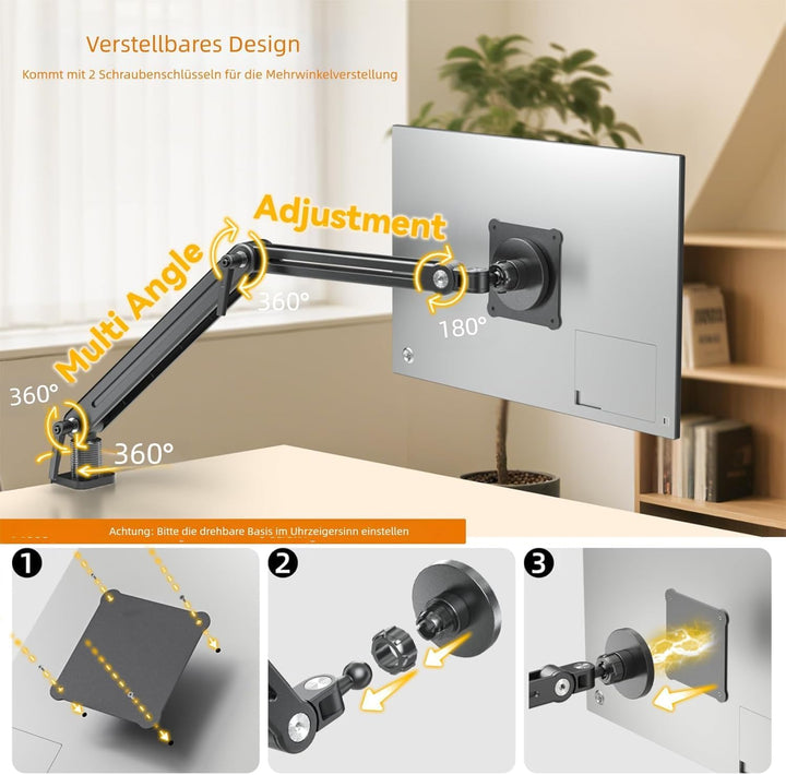 Tablet iPad Halterung Schreibtisch Magnetischer - Drehbare Basis 360 Grad Tablethalte VESA 75mm Schn