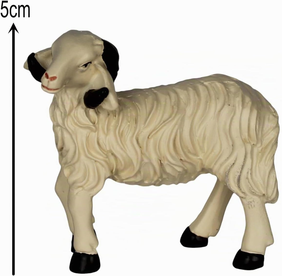 ZICOM Krippenzubehör Tiere Schafset ca. 5cm 6-TLG. Polyresin