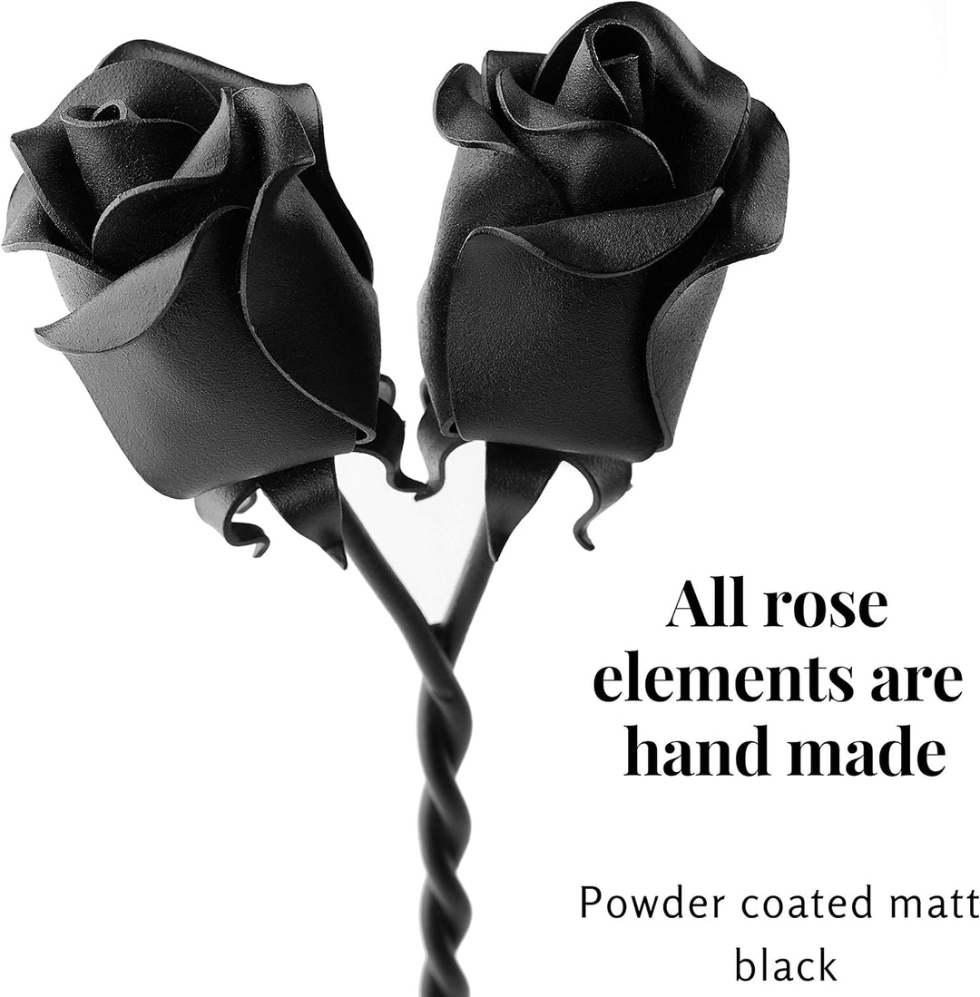 IK Style Freistehende schwarze Eisen-Rosen, die für immer miteinander verflochten sind, einzigartige
