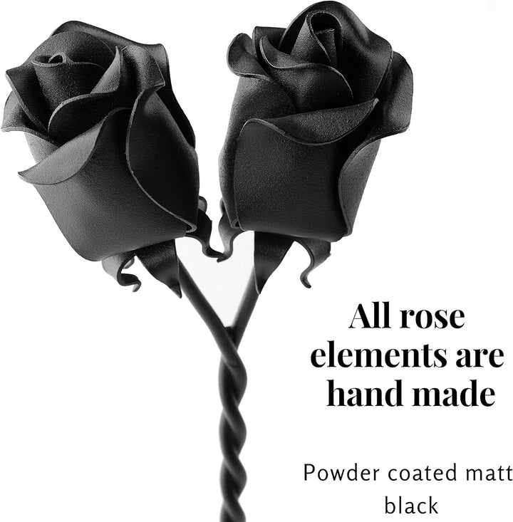 IK Style Freistehende schwarze Eisen-Rosen, die für immer miteinander verflochten sind, einzigartige