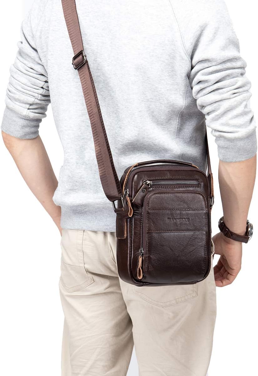 Herren Schultertaschen business freizeit reise Henkeltaschen echtleder vintage Handtaschen Braun, Br