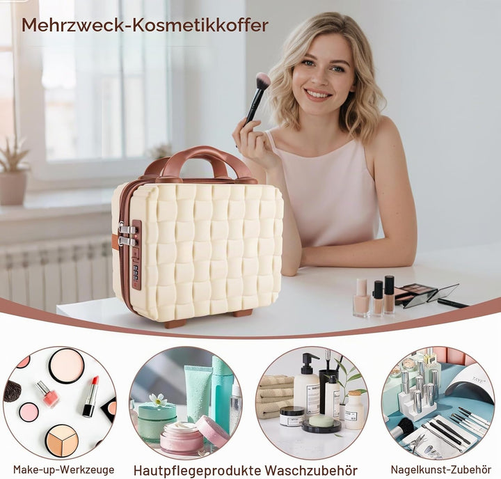 Schminkkoffer Hartschale 6,5L – Kosmetikkoffer Reise Organizer aus PP, Beauty Case mit Kofferschlauf