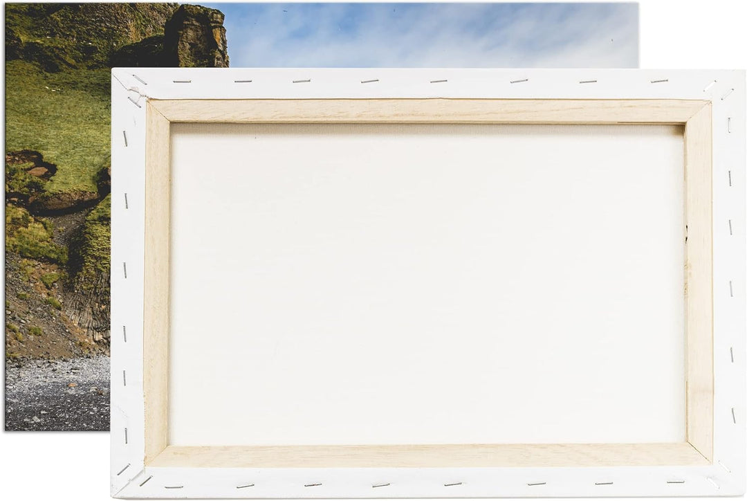 deyoli riesige Klippen in Island im Format: 60x40 als Leinwandbild, Motiv fertig gerahmt auf Echthol