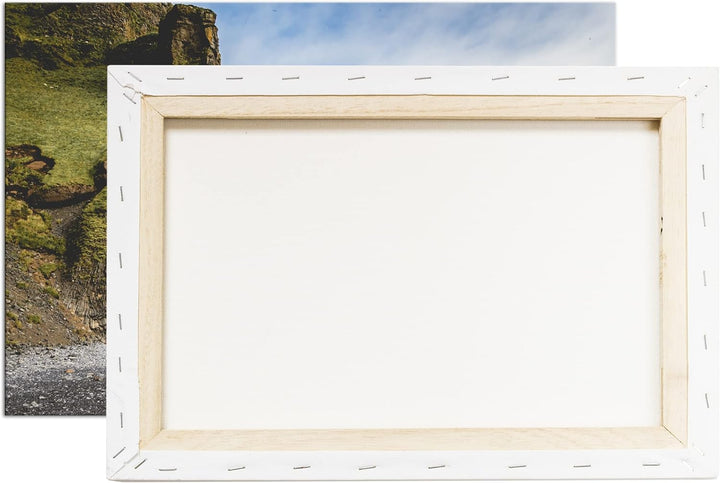 deyoli riesige Klippen in Island im Format: 60x40 als Leinwandbild, Motiv fertig gerahmt auf Echthol