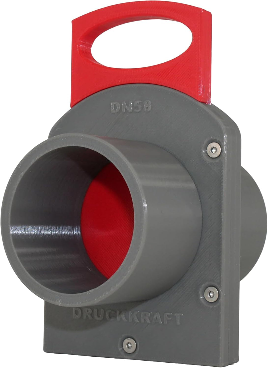 DRUCKKRAFT Blastgate DN58 mit Muffe (1x Ø 58 mm OD / 1x Ø 58 mm ID) | Luft-Sperrschieber für Absauga